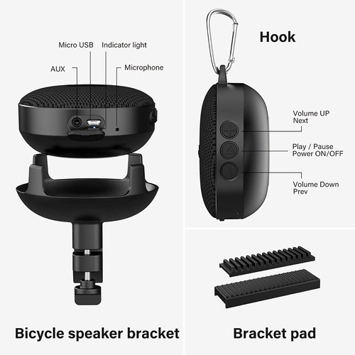Bocina Bluetooth Portátil Bicicleta Impermeable Hd Sonido