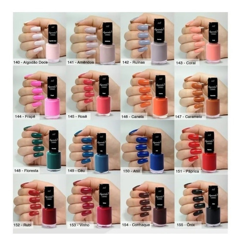 Imagem 8 de 10 de Kit C/ 12 Esmalte Efeito Gel Bella Brasil Seca Sem Cabine Uv
