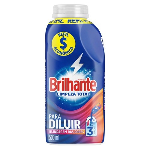 Detergente Líquido Limpeza Total Para Diluir Brilhante 500ml