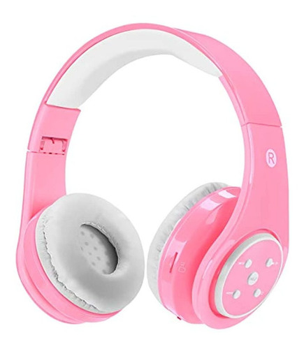 Fones de ouvido sem fio Bluetooth para crianças, volume limitado, cor Sd, rosa