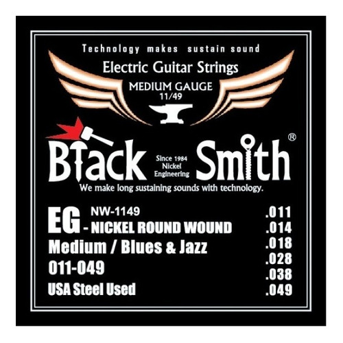 Encordado Para Guitarra Electrica Blacksmith 011-49