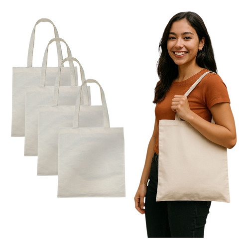 10 Tote Bag De Manta 40x35cm Beige