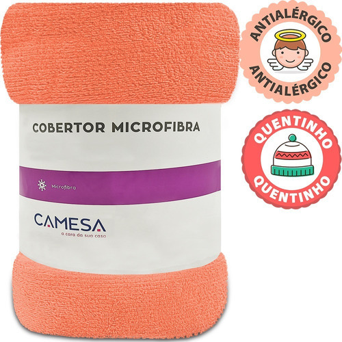 Manta Cobertor Soft Macia Queen 220x240cm Microfibra Camesa
