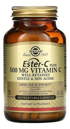 Solgar | Ester-c Plus Vitamin C | 500mg | 250 Veg Capsules