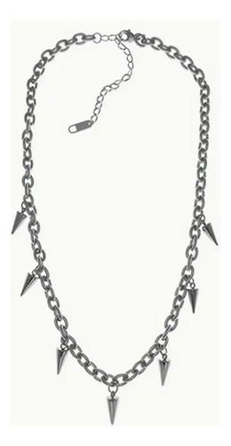 Cadena De Picos Para Hombre Dije Punk Aesthetic Cool De Moda Plateado