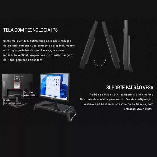 Monitor C3tech Mr-19 19 Polegadas Led Hdmi Vga Preto