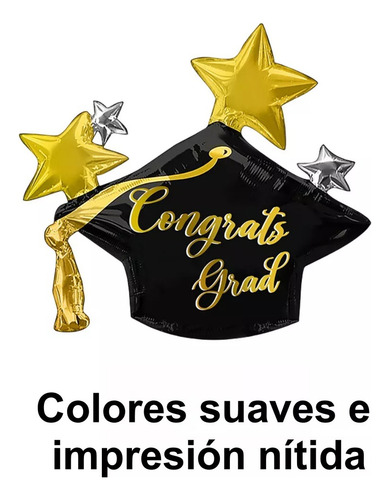 50 Globos Graduacion 18 PuLG. Fiesta Decoracion En Español Color Negro