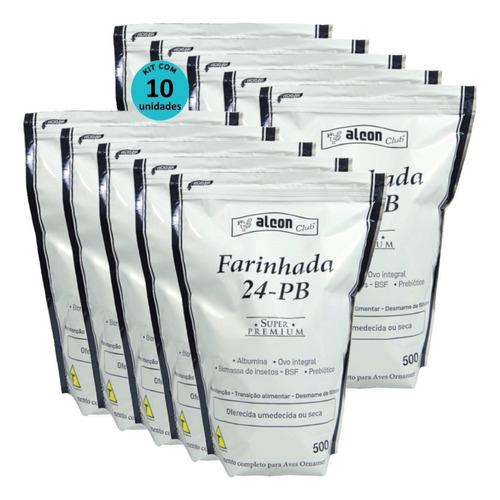 Farinhada Premium 500g Para Aves Ornamentais - Kit 10