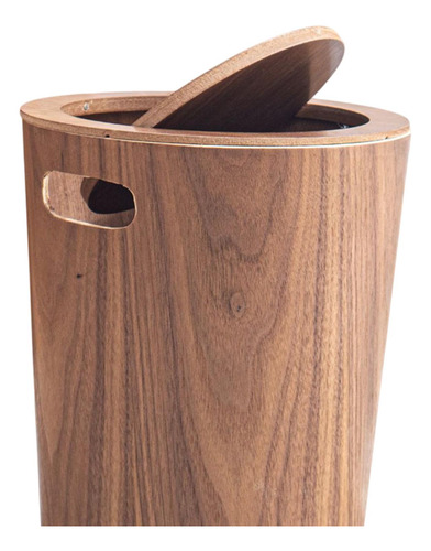 Bote De Basura De Madera Con Tapa De Residuos De Madera Bin