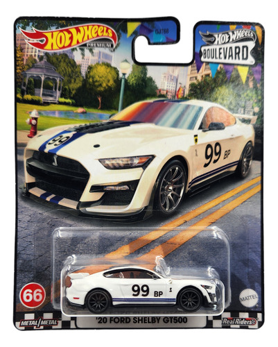 Hot Wheels Premium Boulevard 20 Ford Shelby Gt500 Color Blanco