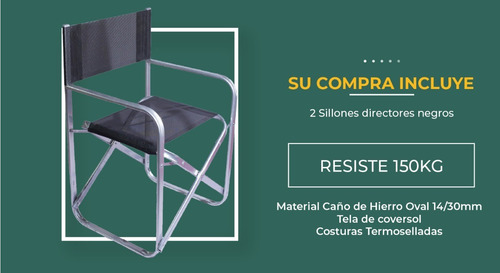 Imagen 4 de 9 de Sillon Director Posta Hierro 14/30 Plegable 150 Kg X 2 Unid