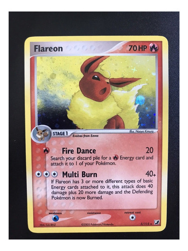 Cartas Pokemon Flareon 5/115 Holo 3x Ex Unseen Forces