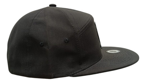 Gorra Plana Con Placa Premium 7 Gajos Negro Trailer Costado Ajustable