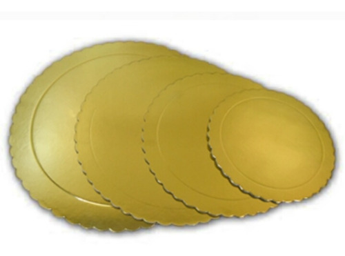 Bases Discos Platos Dorados De Cartón 40cms 16 Pulgadas 