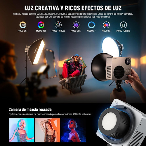 Neewer Hb80c Rgb Luz Vídeo Led 80w Mini Rgb Cob Luz