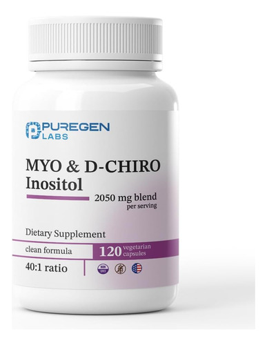 Inositol Myo Y D-chiro 2050mg 120 Cápsulas Vegetales Libres