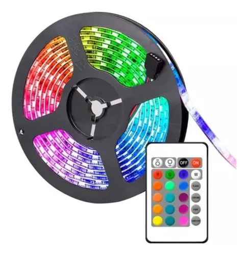 Cinta Led Mercury Rgb 5050 / 5m Con Adaptador + Control