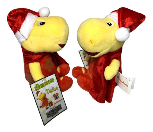 Edição Especial Brinquedo De Natal - Boneca De Pelúcia Pequena Tasha Noel - 19 Centímetros De Altura - Personagem Hipopótamo Amarelo Do Desenho Infantil Backyardigans Nickelodeon - Bbr Toys