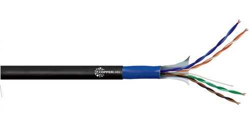 100m Cabo Lan Ftp Cat5e 4p Dupla Capa Externo Preto Blindado