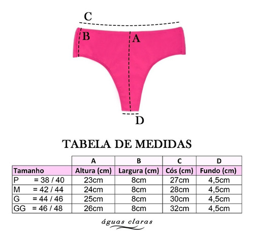 Calcinha De Biquíni Levanta Bumbum Fio Duplo Cintura Alta