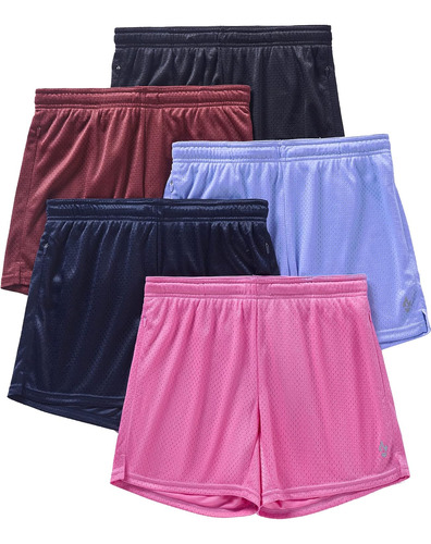 Conjunto De 5 Pantalones Cortos Deportivos Mujeres, Mal...