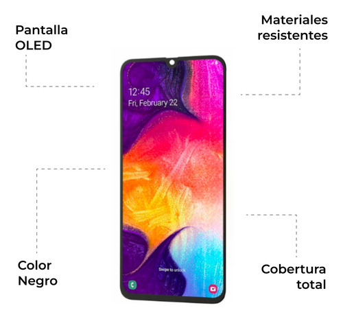 Pantalla Display Compatible Con Samsung A30 A50 A305 Oled Color Negro