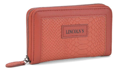 Billetera Mujer Madreselva Croco Carmin Lincoln's