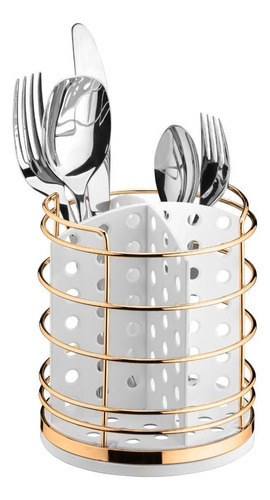 Cubertero Pia Gold - Soporte para cubiertos -WP, color blanco