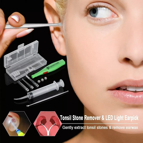Herramienta Remover Piedra Amígdala Led Luz Earpick Acero