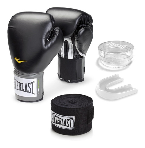 Kit Luva Boxe / Muay Thai - Training Everlast - Preto