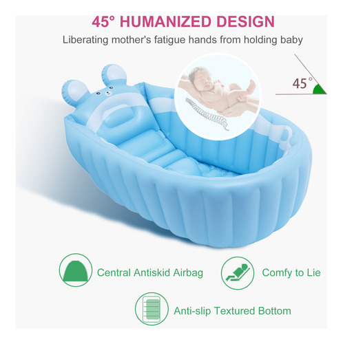 Bañera Portátil Para Bebés Iatable, Para Bebés Pequeños, No