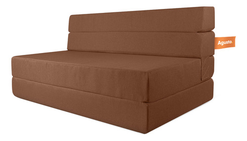 Sofa Cama Doble Agusto ® Sillon Plegable Matrimonial Colchon Color Café