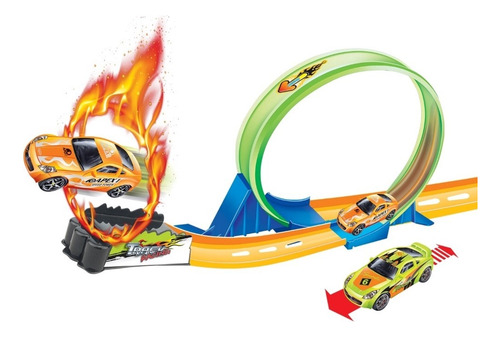 Pista De Corrida Radical Divertido Com Loop Speed Brinquedo Cor Colorido