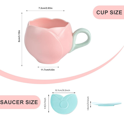 Taza De Tulipan, Hermosa Taza En Forma De Tulipan, Taza De
