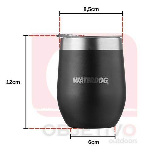 Vaso térmico Waterdog Copon 350 color negro 350mL