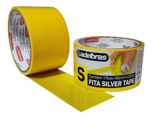 Fita Adesiva Silver Tape Alta Fixação 48mmx5m Amarela