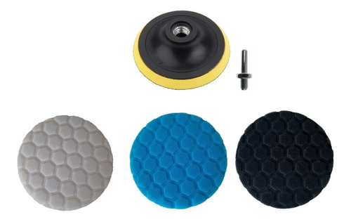 Imagen 1 de 10 de Kit 3 Pads De Pulido 5 Pulgadas (spta) + Backing Plate M14