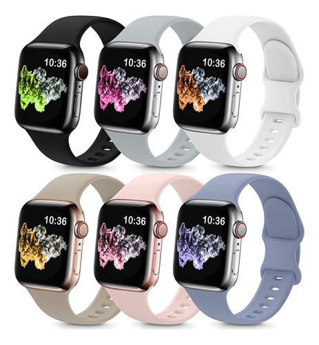 Paquete De 6 Bandas Compatibles Con Apple Watch Band 38...