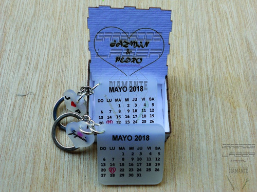 Imagen 3 de 10 de Paquete De Llaveros De Calendario Personalizados Con Cajita