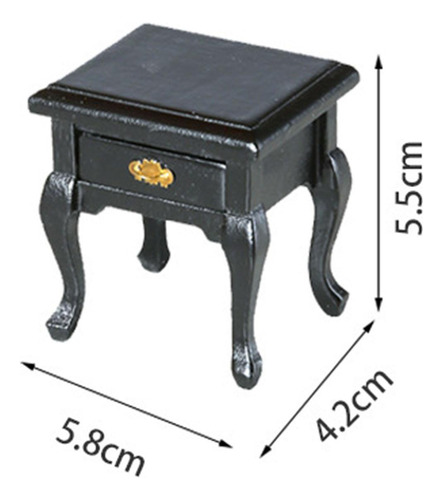 Dollhouse Dormitorio Nightstand Vintage Para Diorama Micro