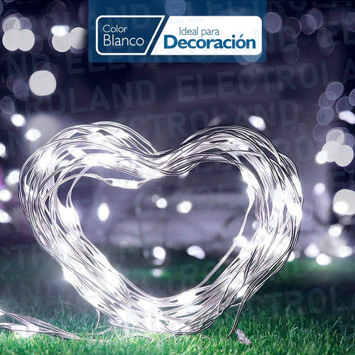Imagen 5 de 10 de Pack X 10 Luces Guirnalda 30led Alambre Tira A Pila Luz Fria