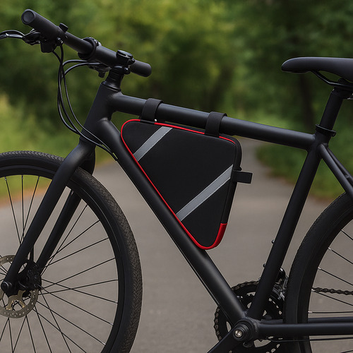 Bolso Alforja Triangular Cuadro Porta Objetos Para Bicicleta Rojo