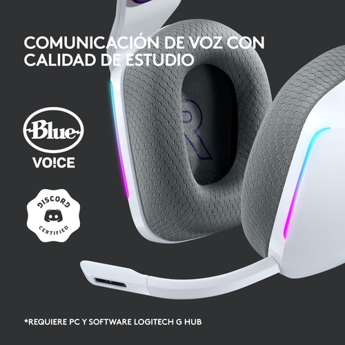 Auriculares G733 Con Micrófono Inalámbricos Lightspeed Rgb P Color Blanco
