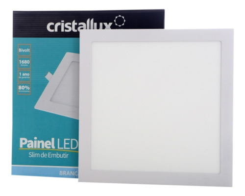 Painel Plafon 24w Led Embutir 30x30 Branco Frio 6500 Premium