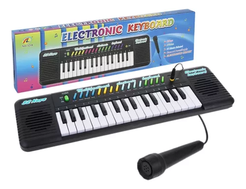 Teclado Infantil Piano Brinquedo Musical Com Karaoke E Microfone