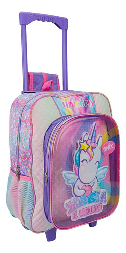 Mochila Con Ruedas Escolar Onix Rosa 1705
