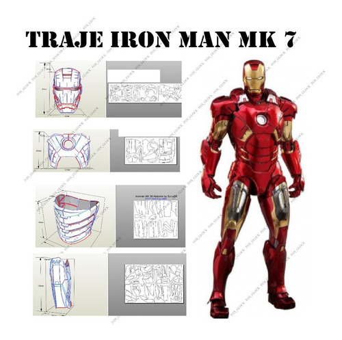 Traje Iron Man Mk 7  Papercfat Escala Real.