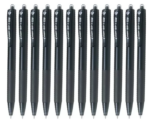 Bolígrafos Pilot Punto Fino Bp1 Retráctil Tinta Negra 12 Pzs