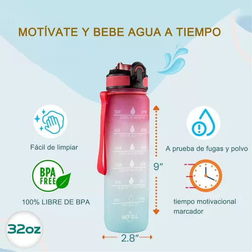 Botella de Agua de 2 Litros, Botella de Agua de 2L con Pajita, Botella de  Agua Motivacional, Prueba de Fugas, Sin BPA y Reutilizable para Deportes,  Gimnasio, Camping, Tenis (Degradado Rosa/Azul) 