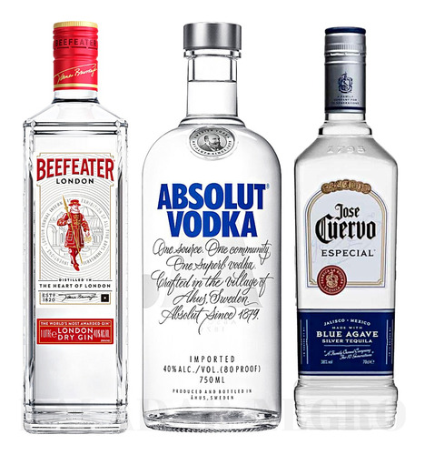 Combo Destilados Jose Cuervo Silver + Absolut + Beefeater